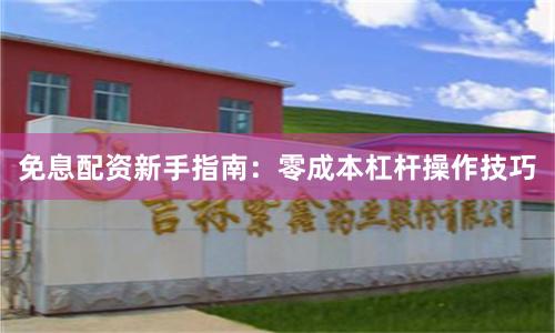 免息配资新手指南：零成本杠杆操作技巧